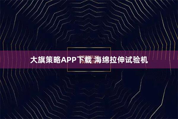 大旗策略APP下载 海绵拉伸试验机