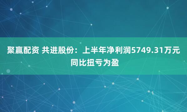 聚赢配资 共进股份：上半年净利润5749.31万元 同比扭亏为盈